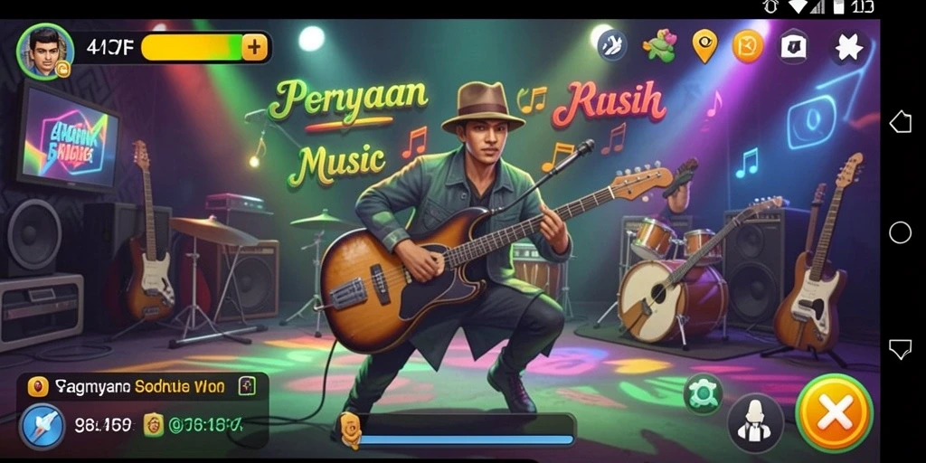 Tampilan gameplay 47F yang penuh warna dan interaktif.
