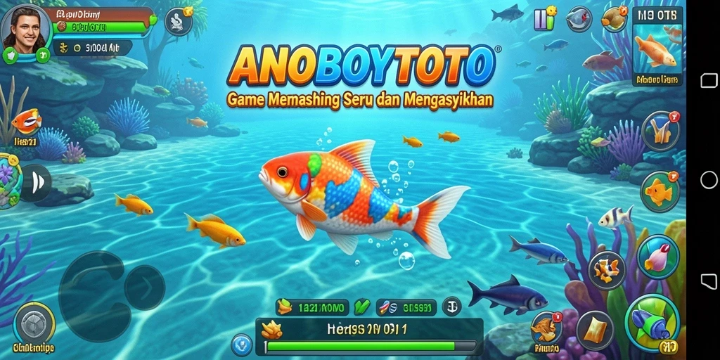 Screenshot ANOBOYTOTO menampilkan aksi seru saat memancing ikan besar.