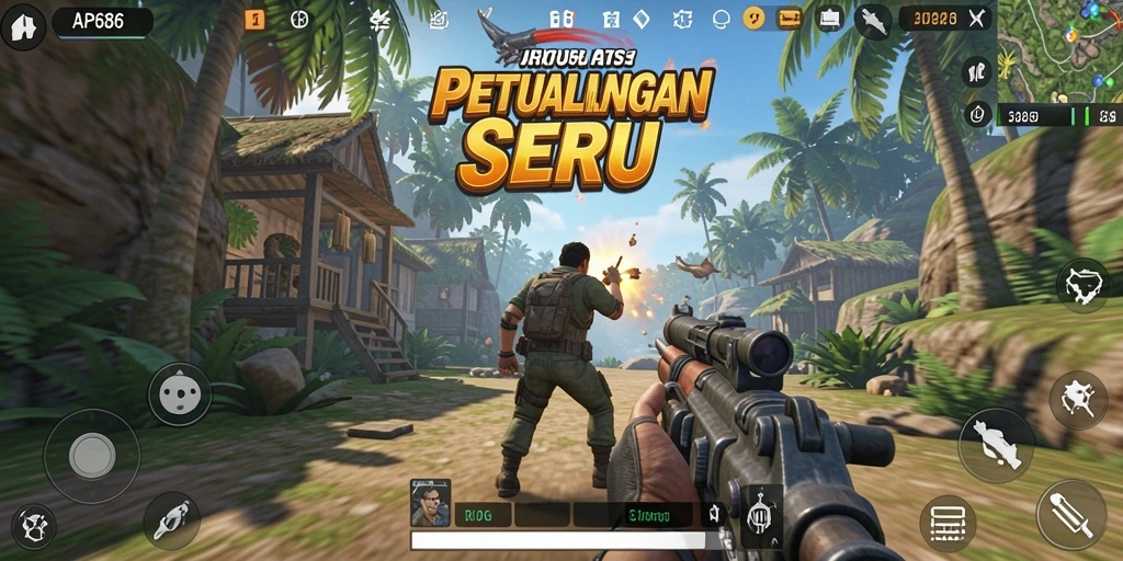 Screenshot gameplay AP686 yang penuh aksi dan strategi.