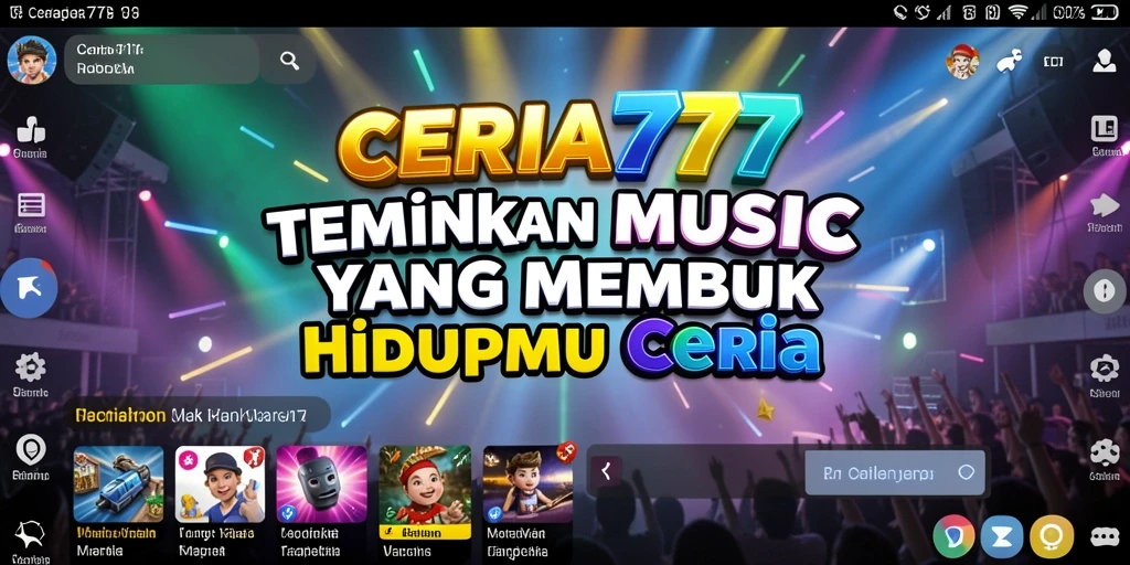 Tampilan gameplay CERIA777 yang menampilkan keragaman musik.