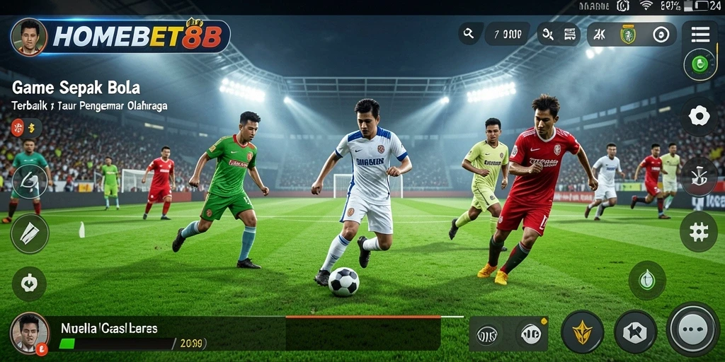 Tangkapan layar gameplay HOMEBET88 yang menampilkan aksi sepak bola yang mendebarkan.