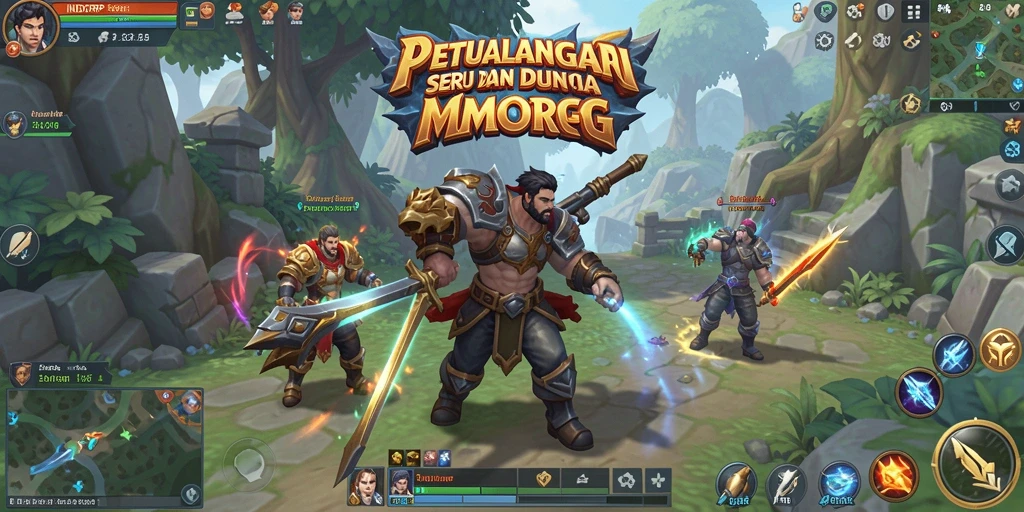 Tampilan gameplay INDORP yang penuh warna dan penuh aksi.