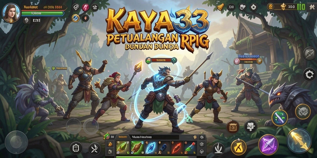 Tampilan gameplay KAYA33 dengan petualangan seru dan pertarungan dramatis.