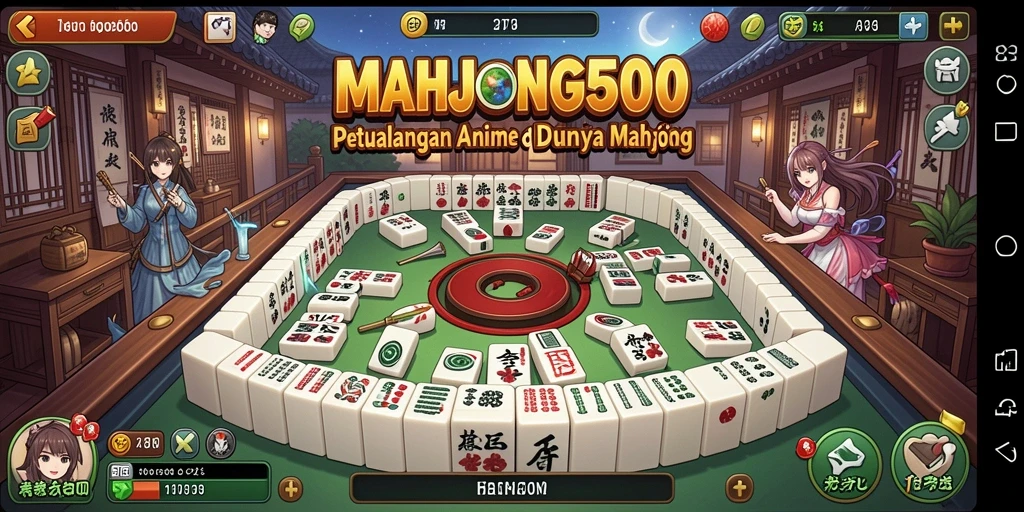 Tangkap keseruan gameplay Mahjong dengan karakter Anime menarik.