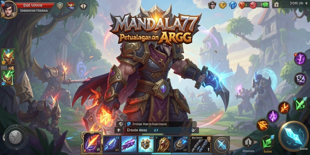 Gameplay MANDALA77 dengan pertempuran seru dan karakter menawan.