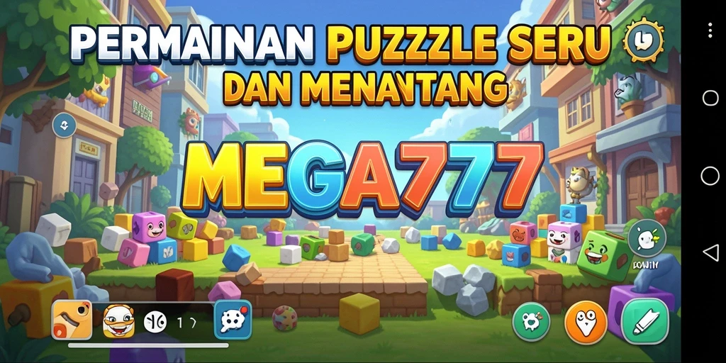 Tampilan gameplay MEGA777 yang menantang dan penuh warna.