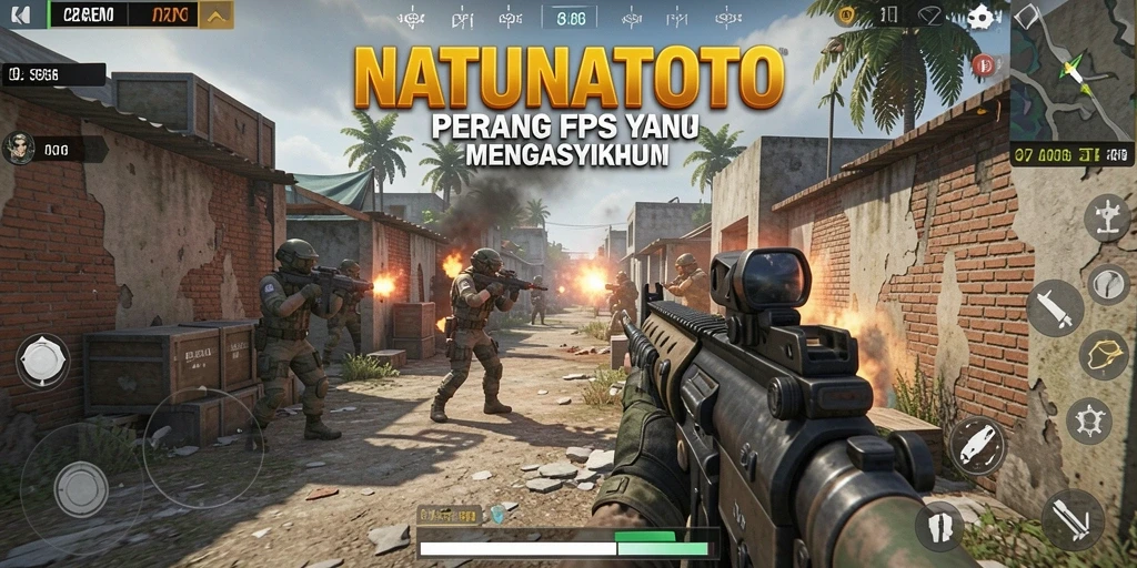 Screenshot gameplay NATUNATOTO dengan aksi menegangkan FPS.