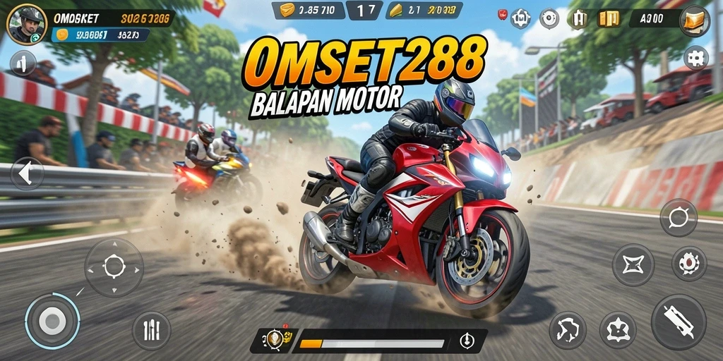 Tampilan balapan motor yang seru di OMSET288.