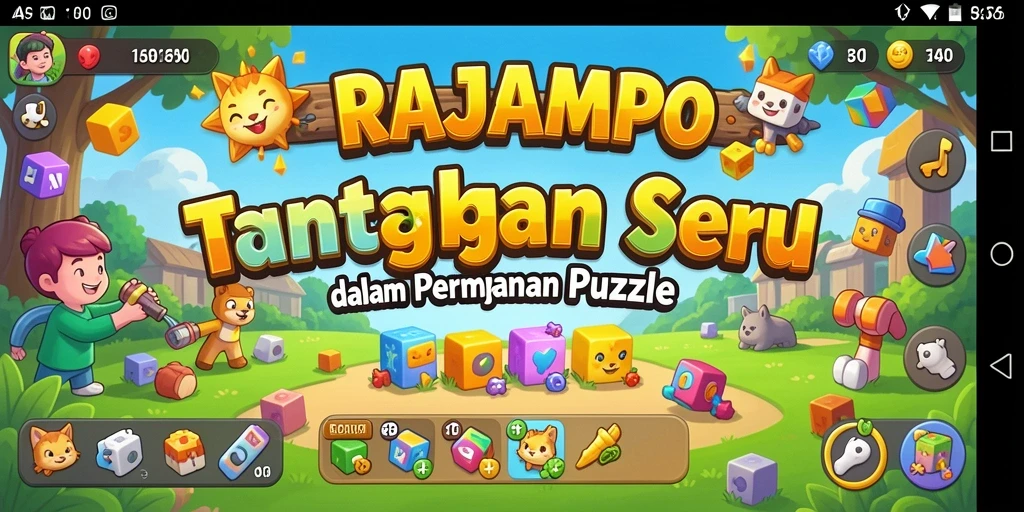 Screenshot menampilkan gameplay unik dari RAJAMPO dengan berbagai teka-teki menarik.